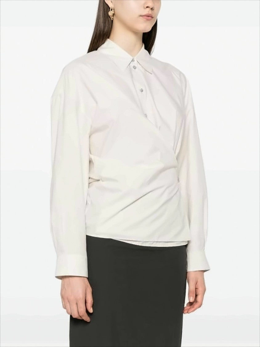 Lemaire Twisted Front Long-Sleeved Shirt With Straight Collar