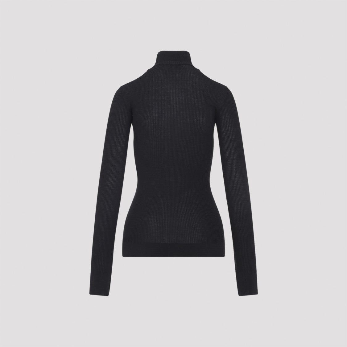 Lemaire Fitted Long-Sleeve Black Wool Top