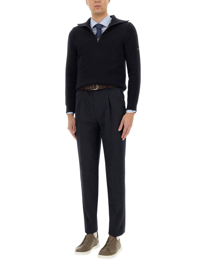 Zegna Tailored Black Straight Leg Pants