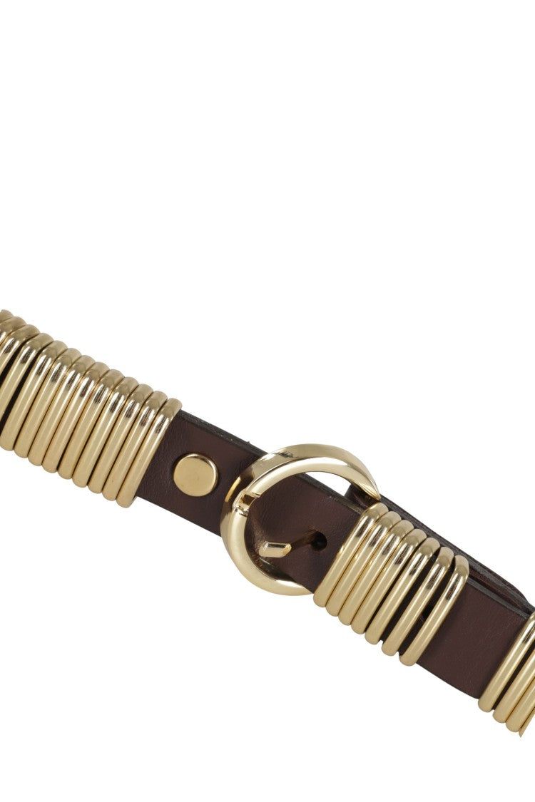 Federica Tosi Ring Belt With Decorative Gold-Colored Metal Rings