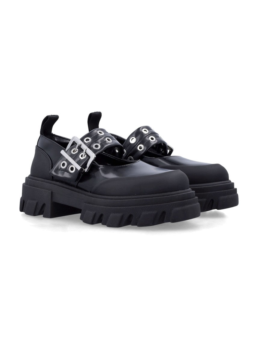 Ganni Cleat Black Oleatex Ballerina Shoes