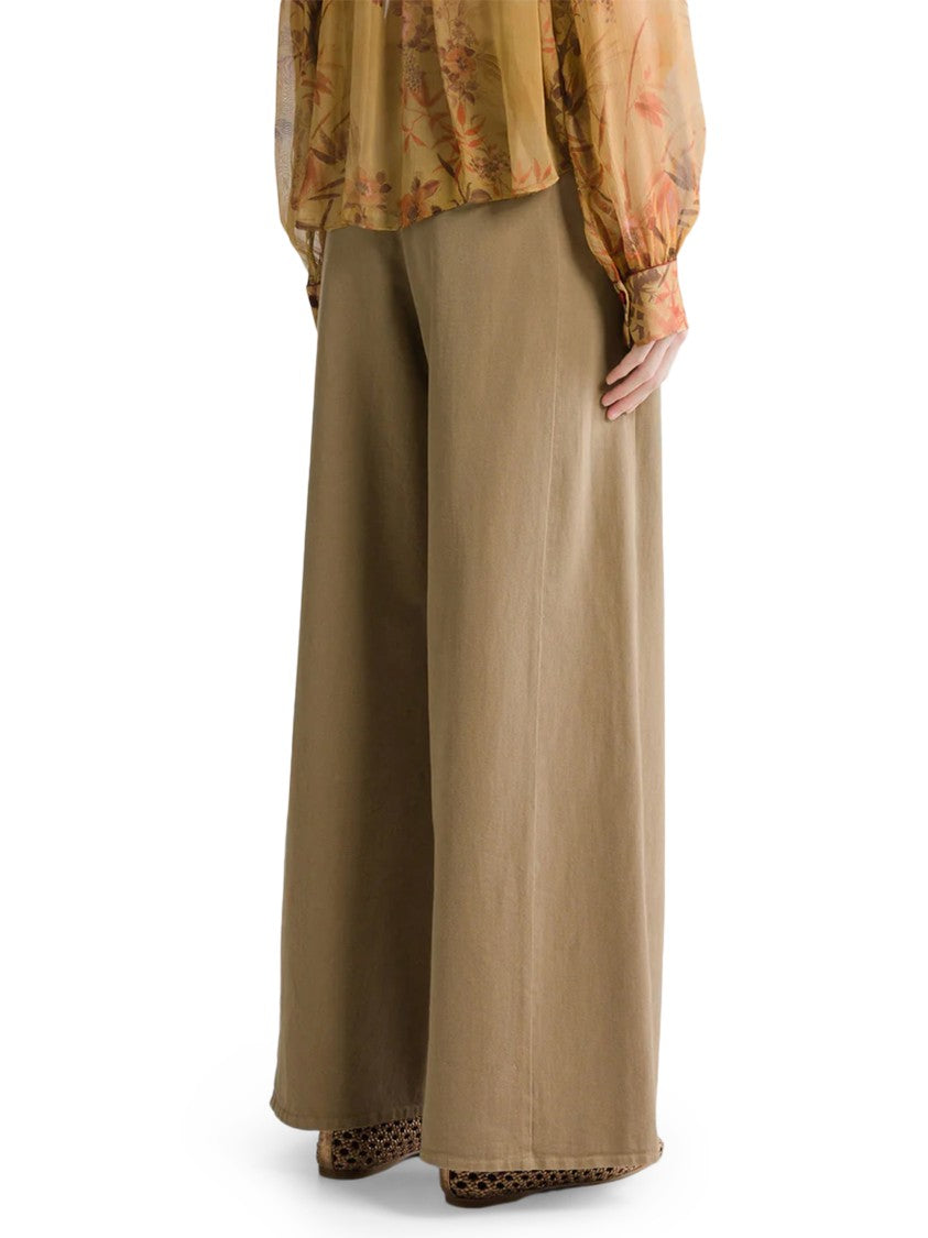 Forte Forte Fluid Cotton Twill High Waist Clean Seams Wide-Leg Pants