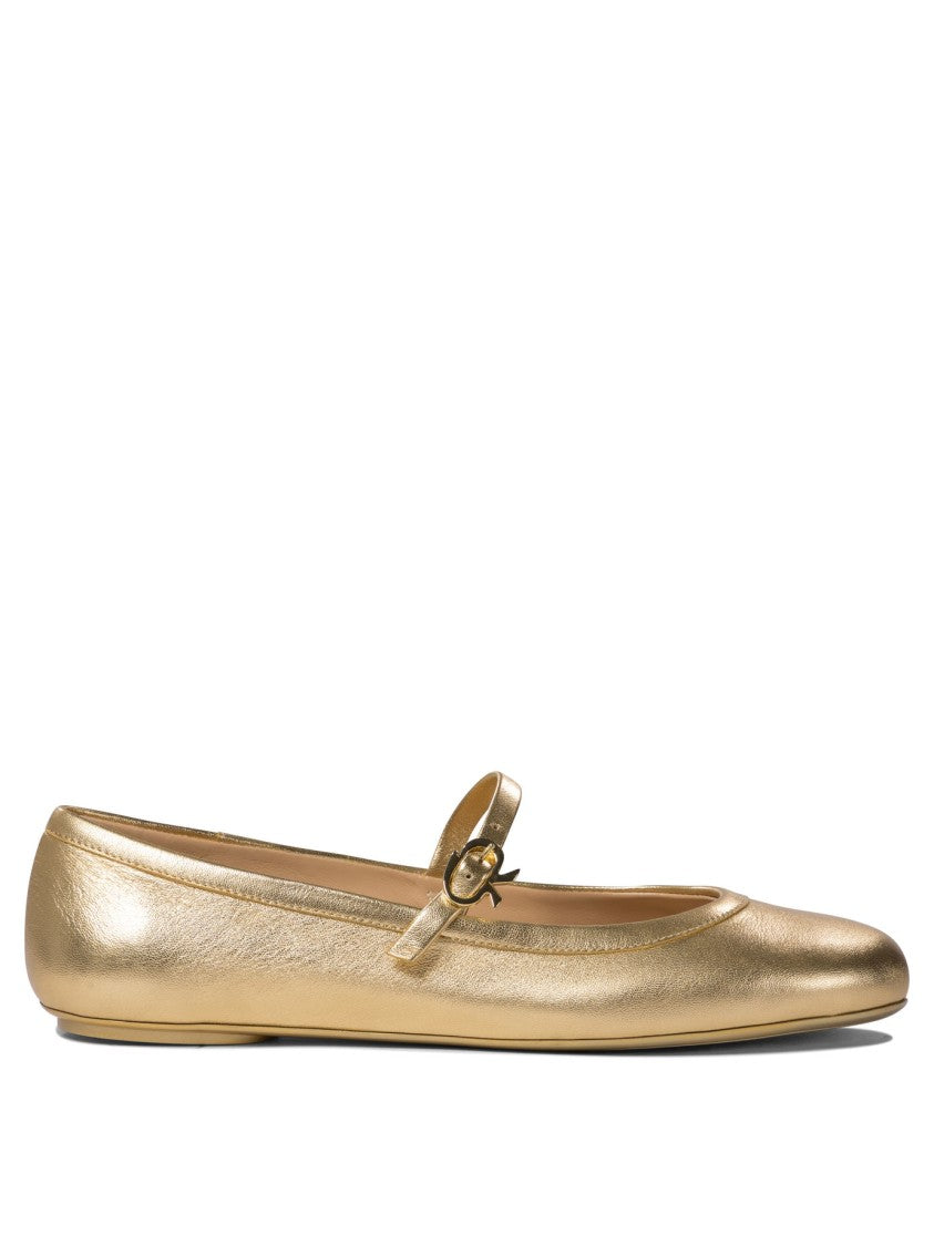 Gianvito Rossi Gold Metallic Ballerinas