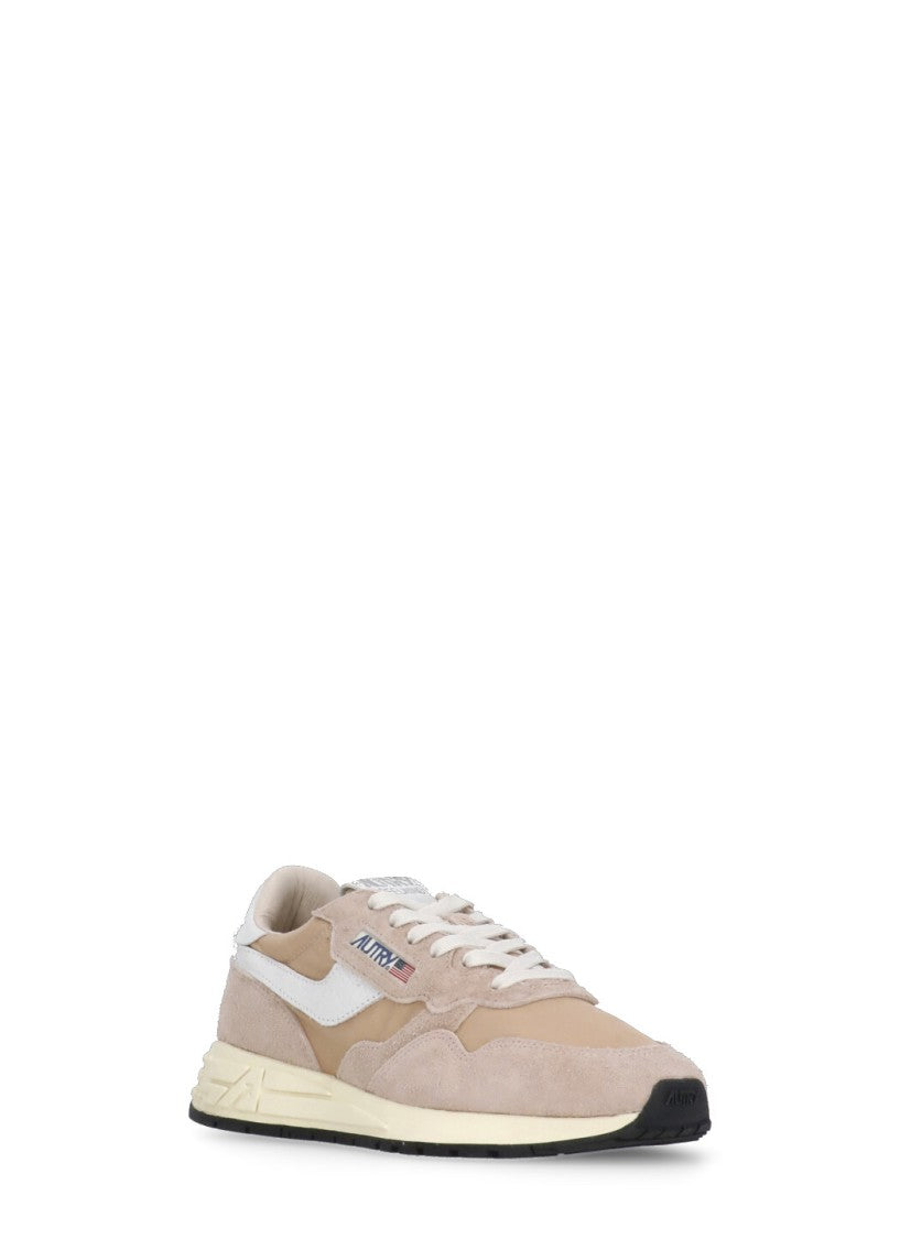 Autry Pink Suede Leather And Fabric Sneakers