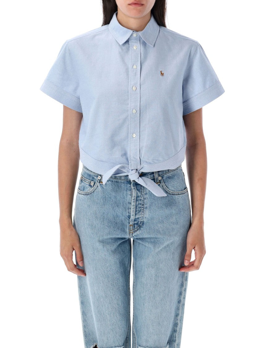 Polo Ralph Lauren Oxford Tie-Front Cropped Shirt