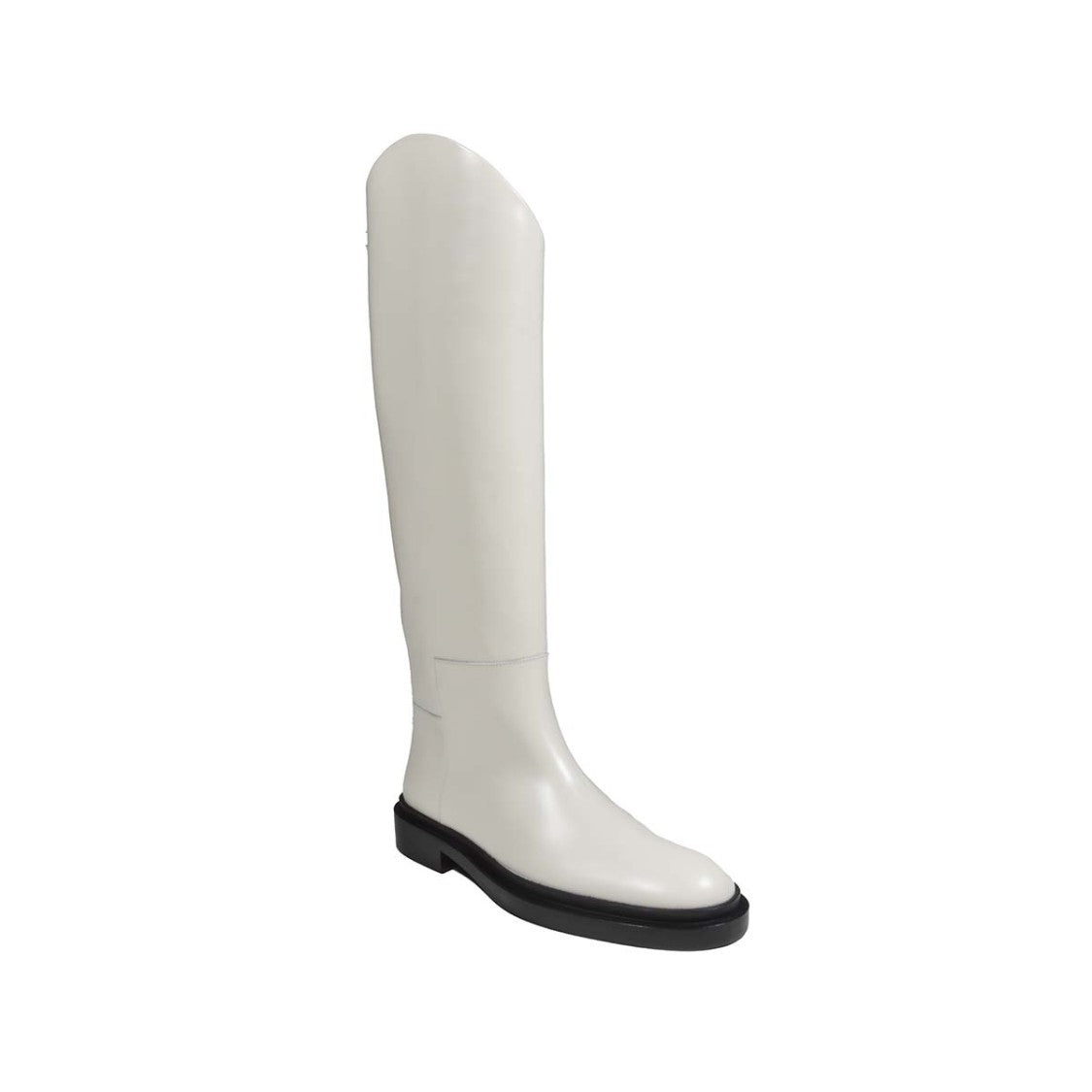 Jil Sander White Leather Knee-High Boots