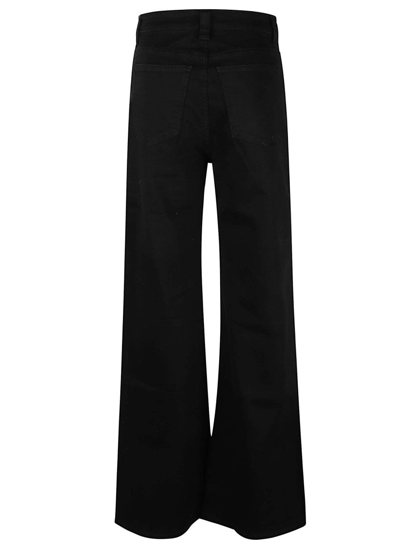 Khaite Wide-Leg High-Waist Black Denim Jeans With Minimalist Design