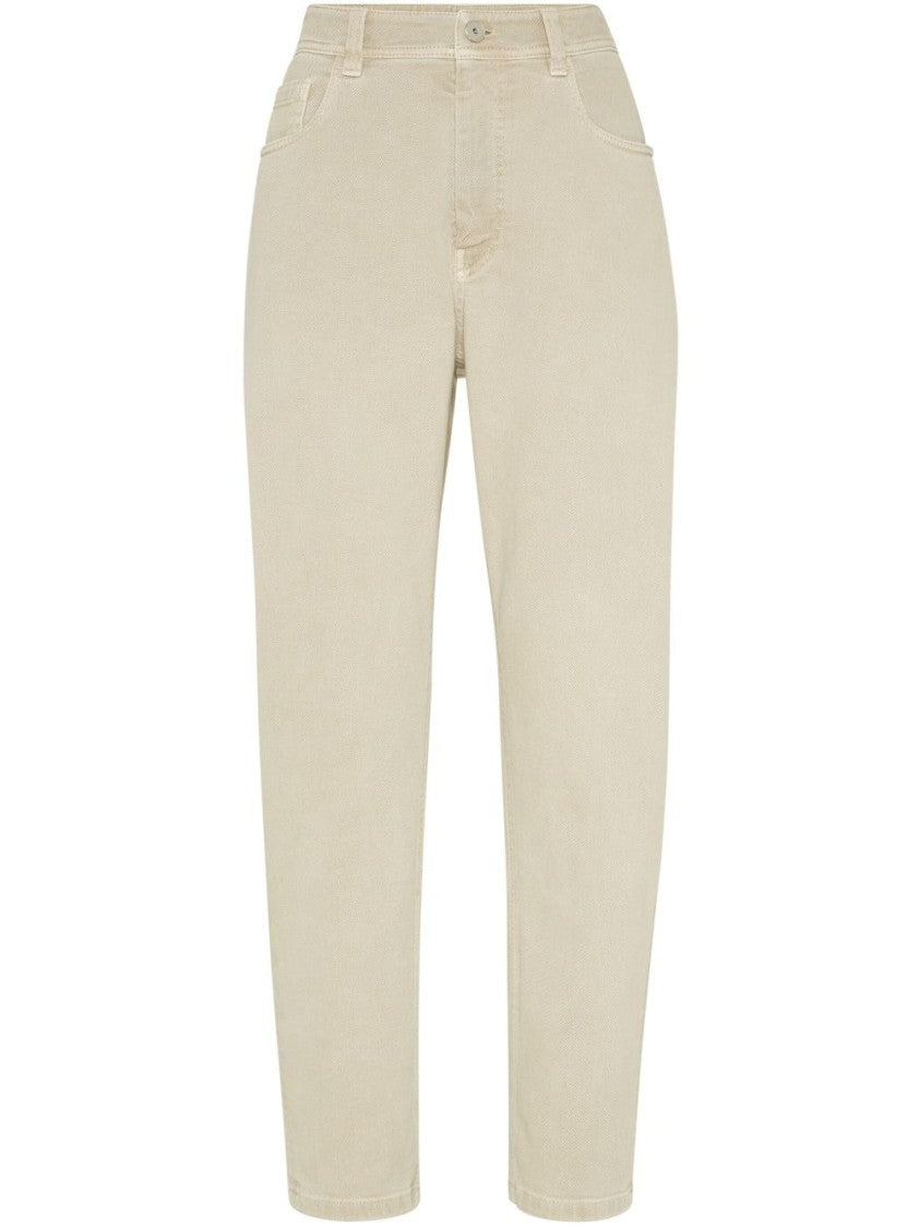 Brunello Cucinelli Relaxed-Fit Beige Trousers