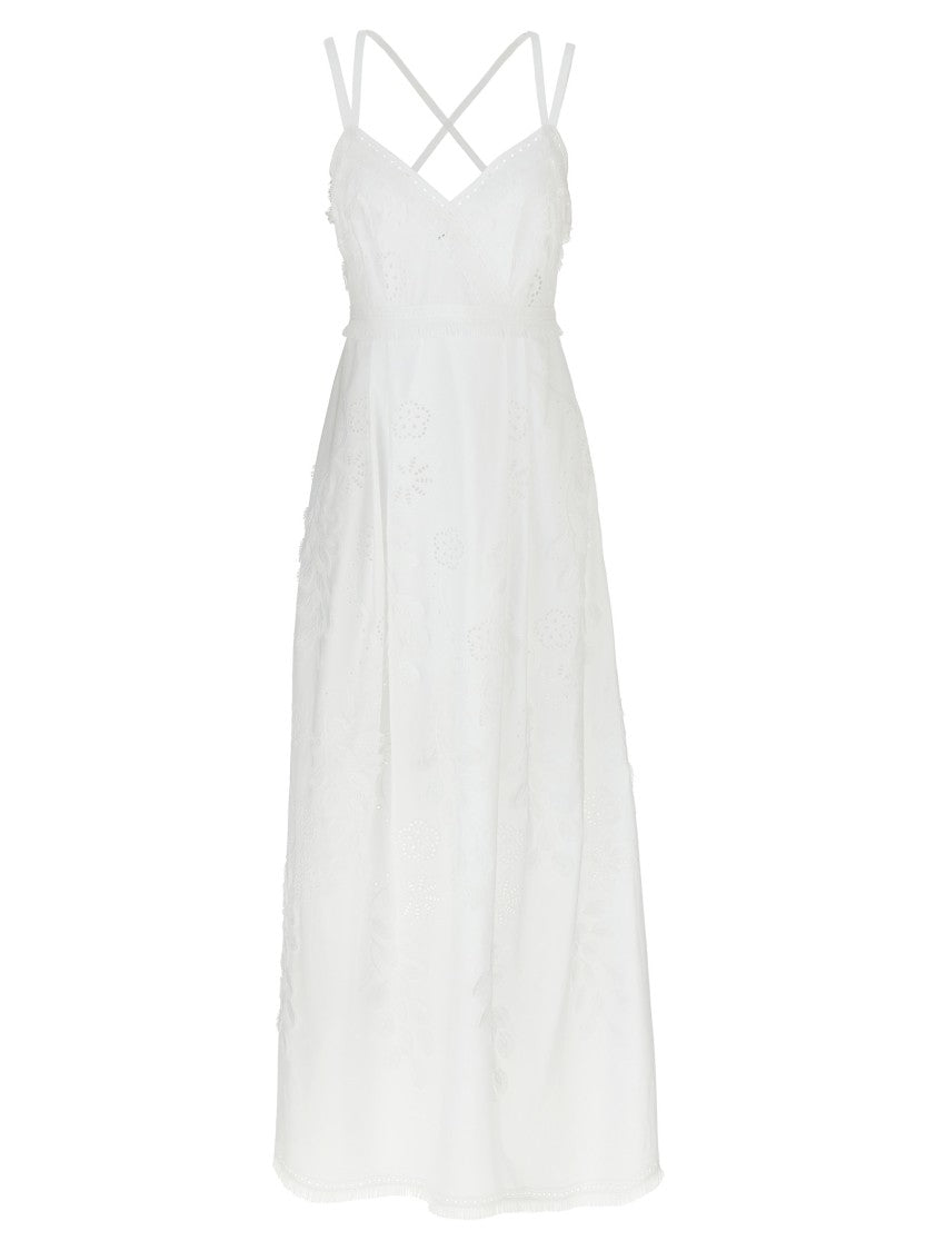 Alberta Ferretti Intricate Sangallo Cotton Blend Dress
