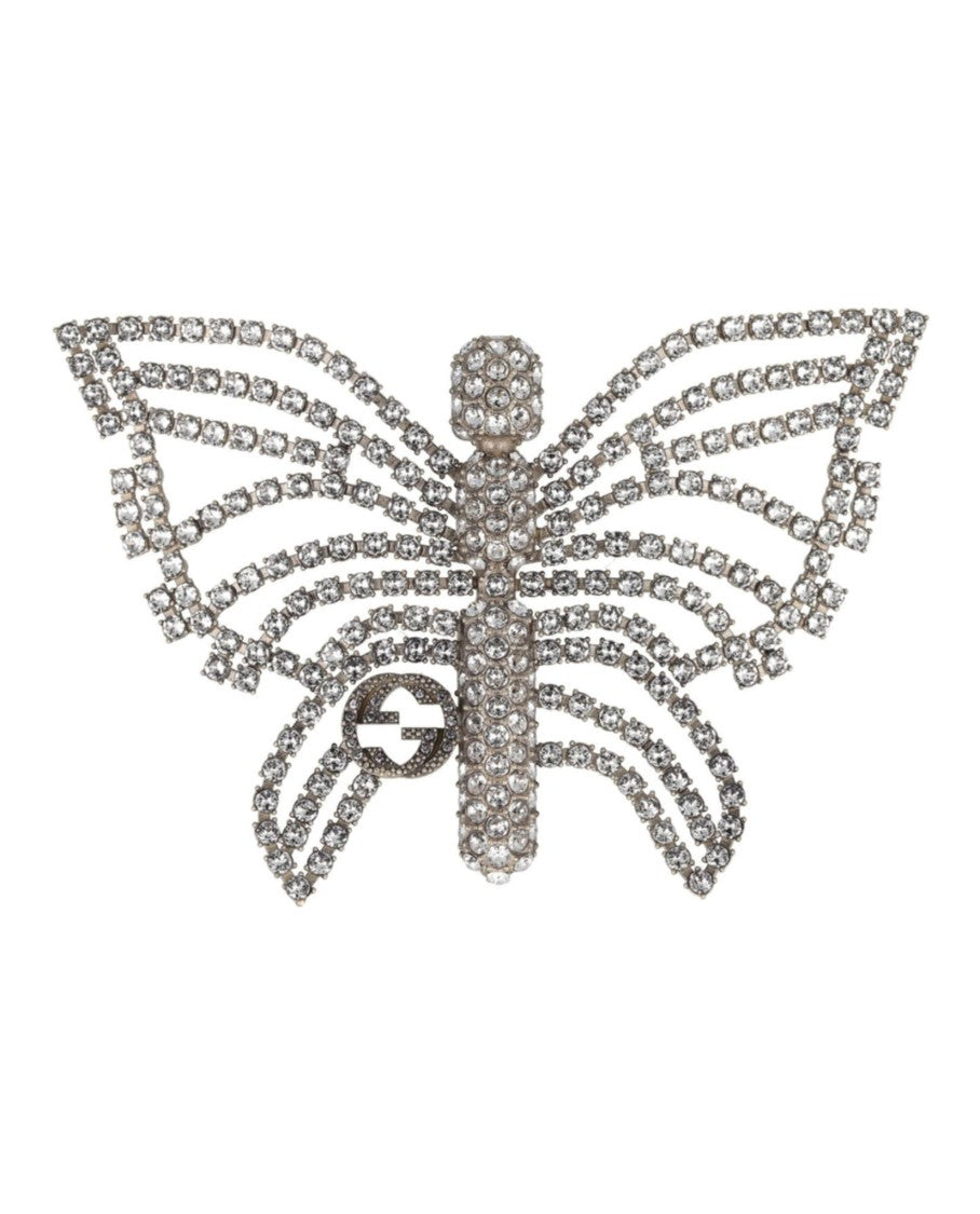 Gucci Crystal Embellished Butterfly Brooch