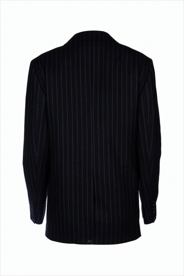 Celine Tailored Pinstripe Jacket With Notched Lapel And Structured Silhouette
