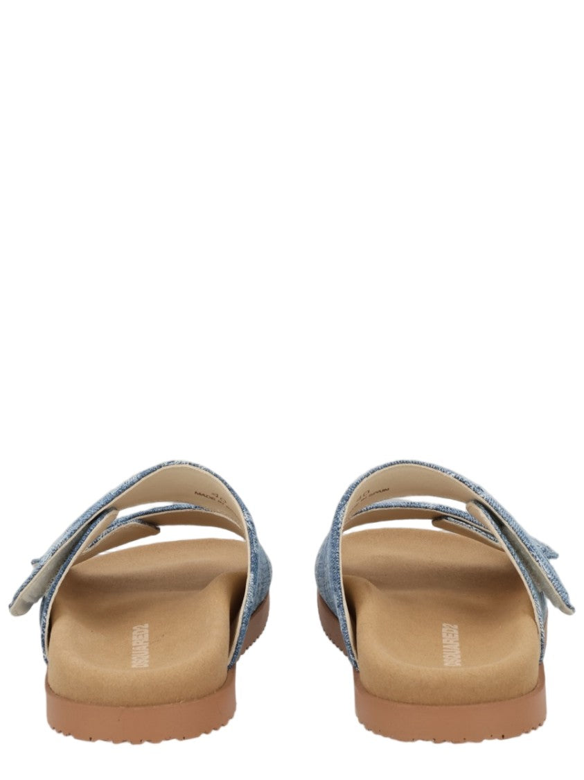 Dsquared2 Multicolour Checkered Adjustable Strap Cotton Flats