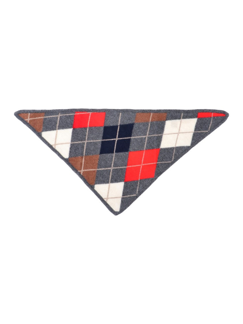 &Daughter Grey Red Argyle Pattern Scarf