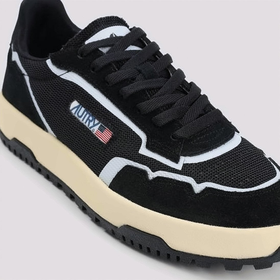 Autry Black Mesh And Leather Sneakers