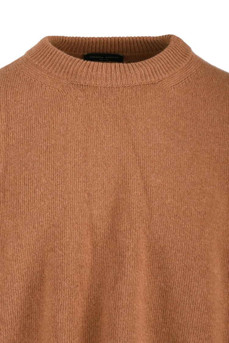 Roberto Collina Crew Neck Sweater Wool Cashmere - Brown