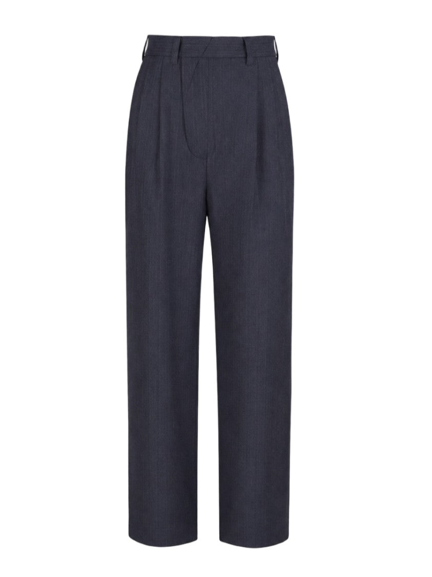 Mm6 By Maison Margiela Black High-Waisted Straight-Leg Virgin Wool-Blend Formal Pants