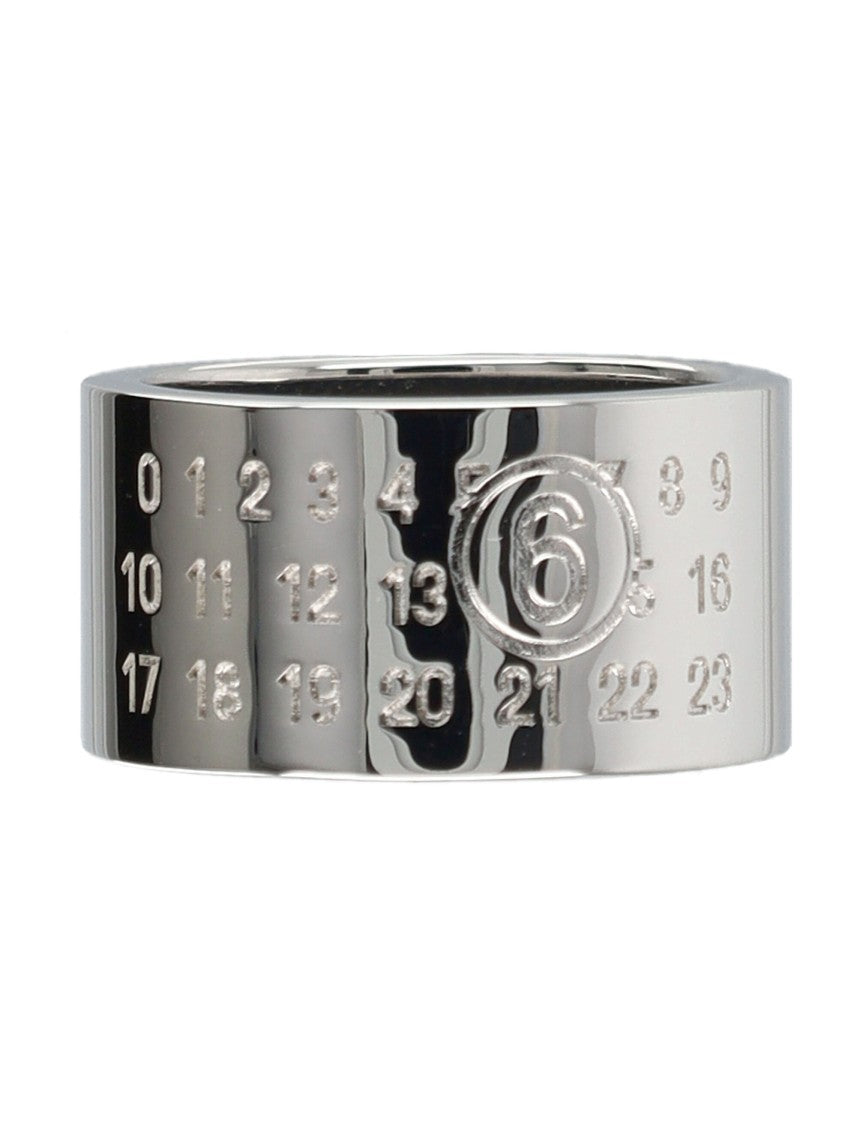 Mm6 By Maison Margiela Silver Numeric Wide Ring