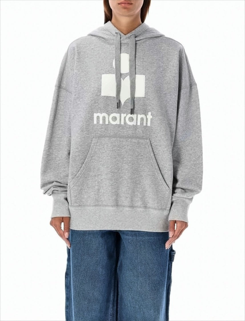 Isabel Marant Heather Grey Hoodie With Front Kangaroo Pocket