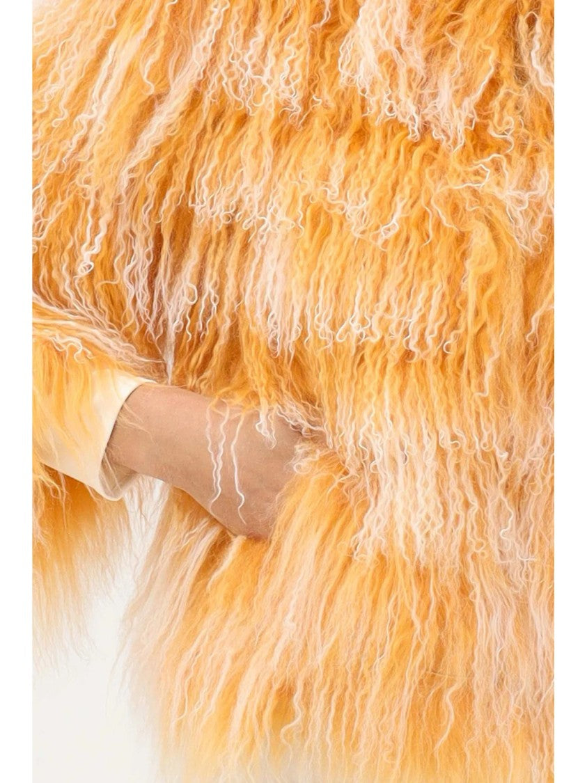 Mehran Orange Hair Cropped Jacket