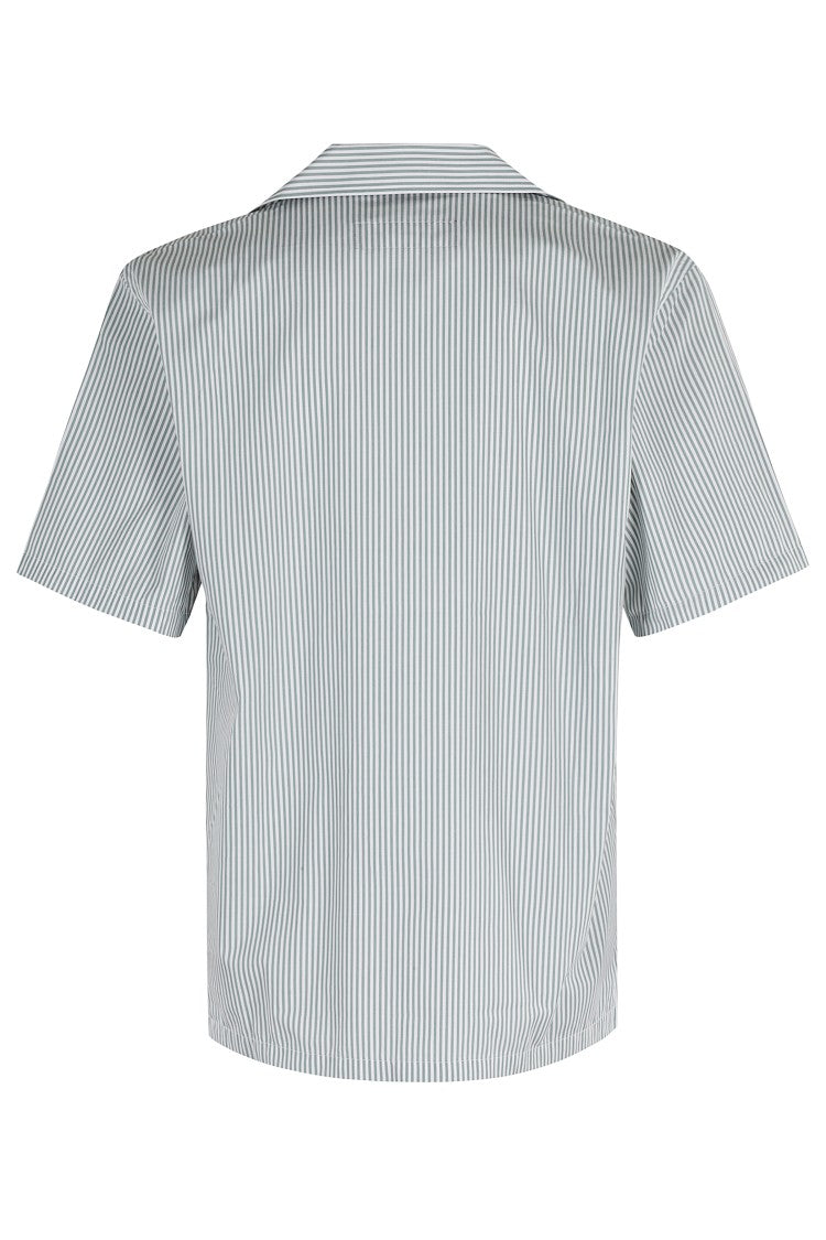 Department Five Striped Cape Shirt With Cuban Collar