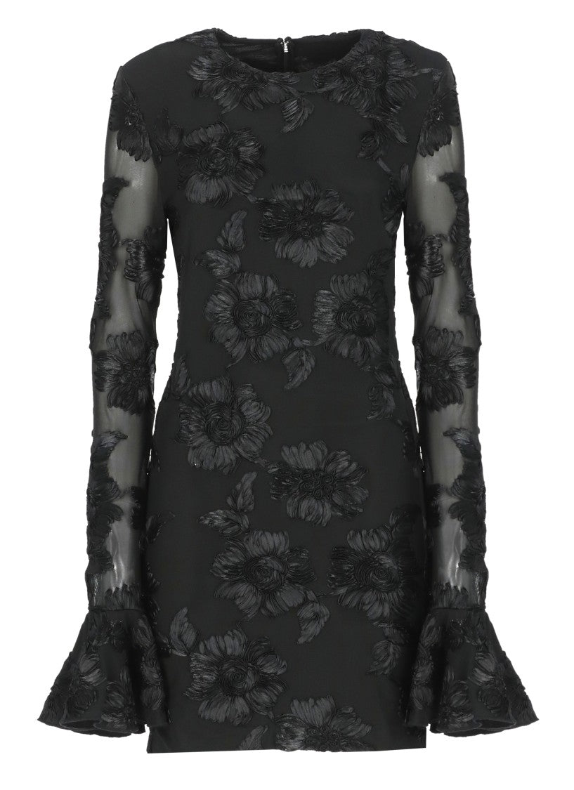 Rotate Flower Mesh Mini Dress