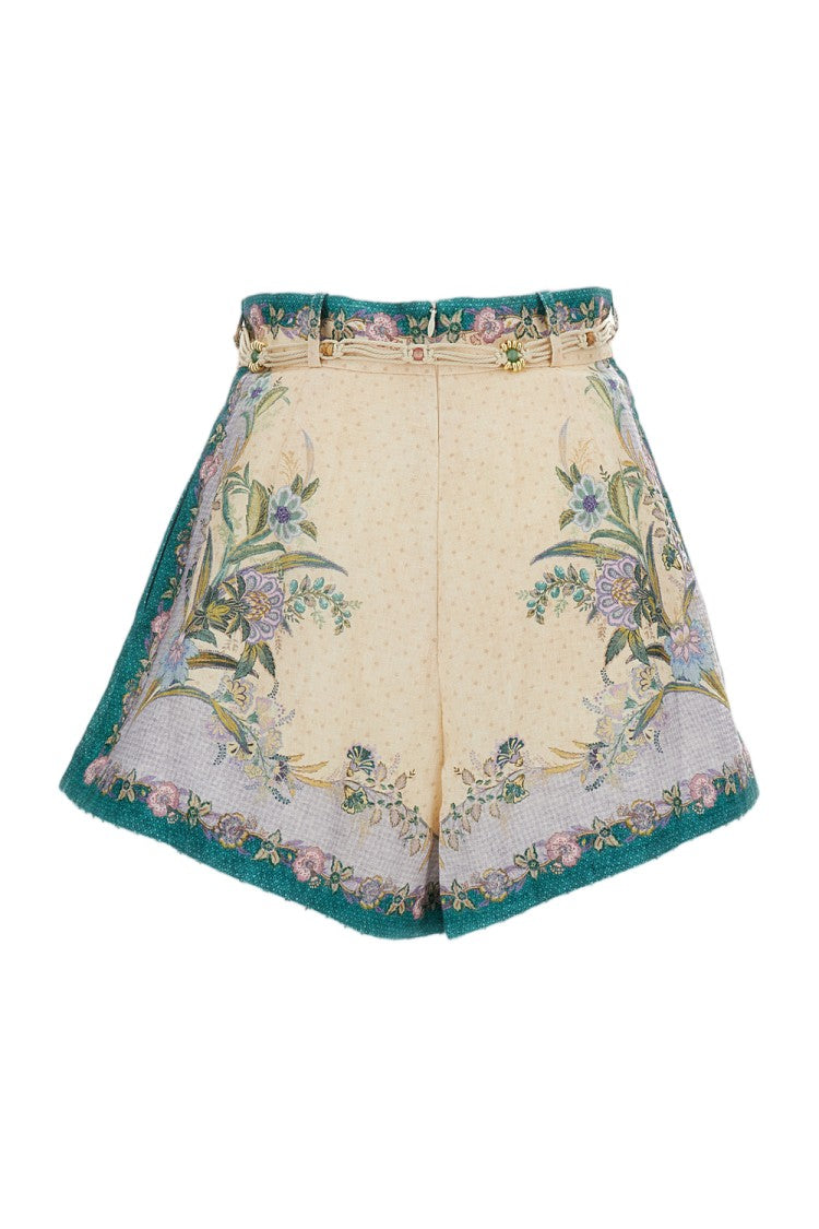 Zimmermann Multicolour Scarf Floral Linen Shorts