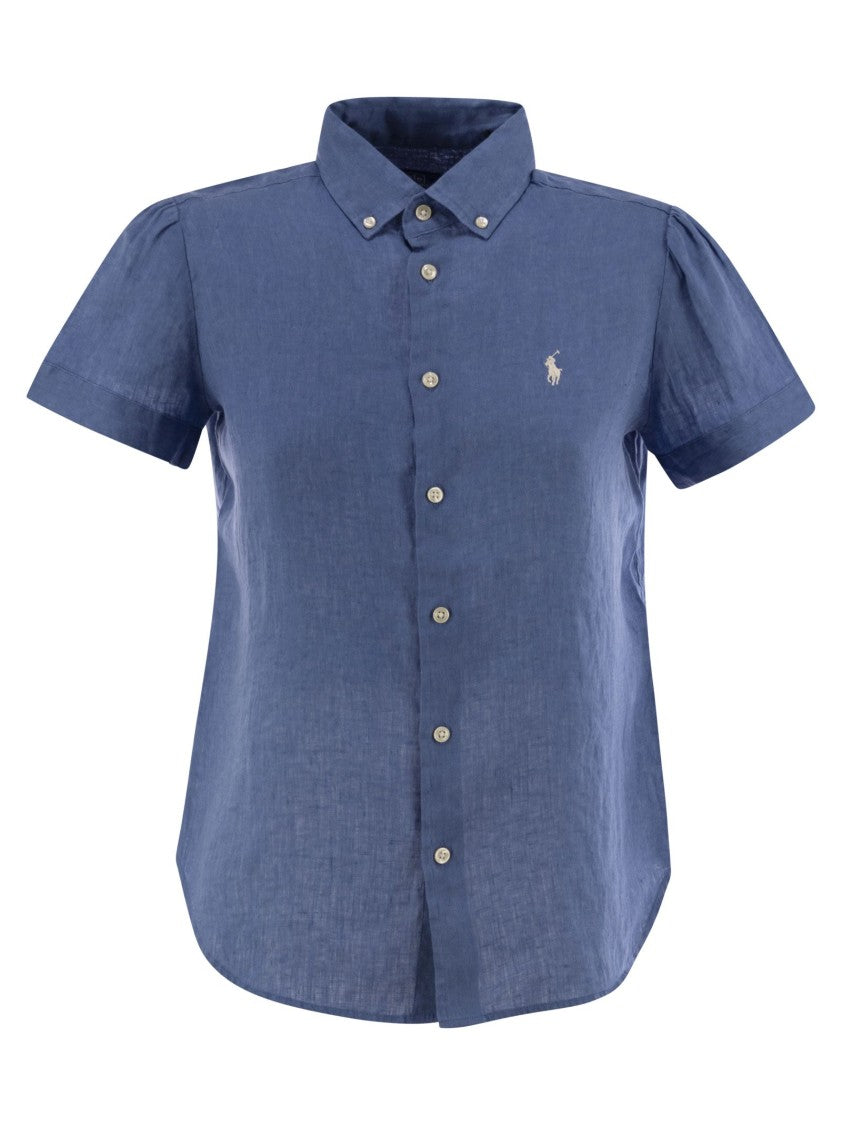 Polo Ralph Lauren Lightweight Linen Short-Sleeved Shirt With Embroidered Pony