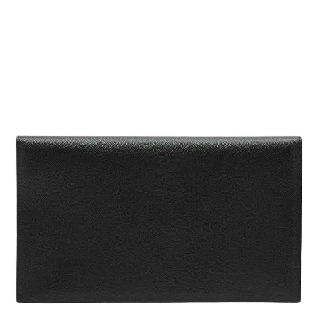 Saint Laurent Textured Calfskin Clutch With Gold-Tone Ysl Logo