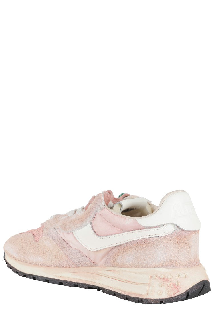 Autry Pink Reelwind Super Vintage Low Worn-Effect Nylon Sneakers