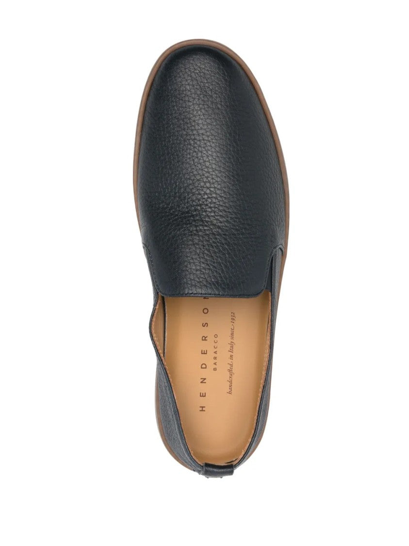 Henderson Textured Leather Slip-On Loafers With Rubber Sole