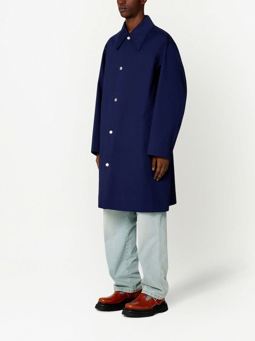 Ami Paris Classic Blue Cotton Coat