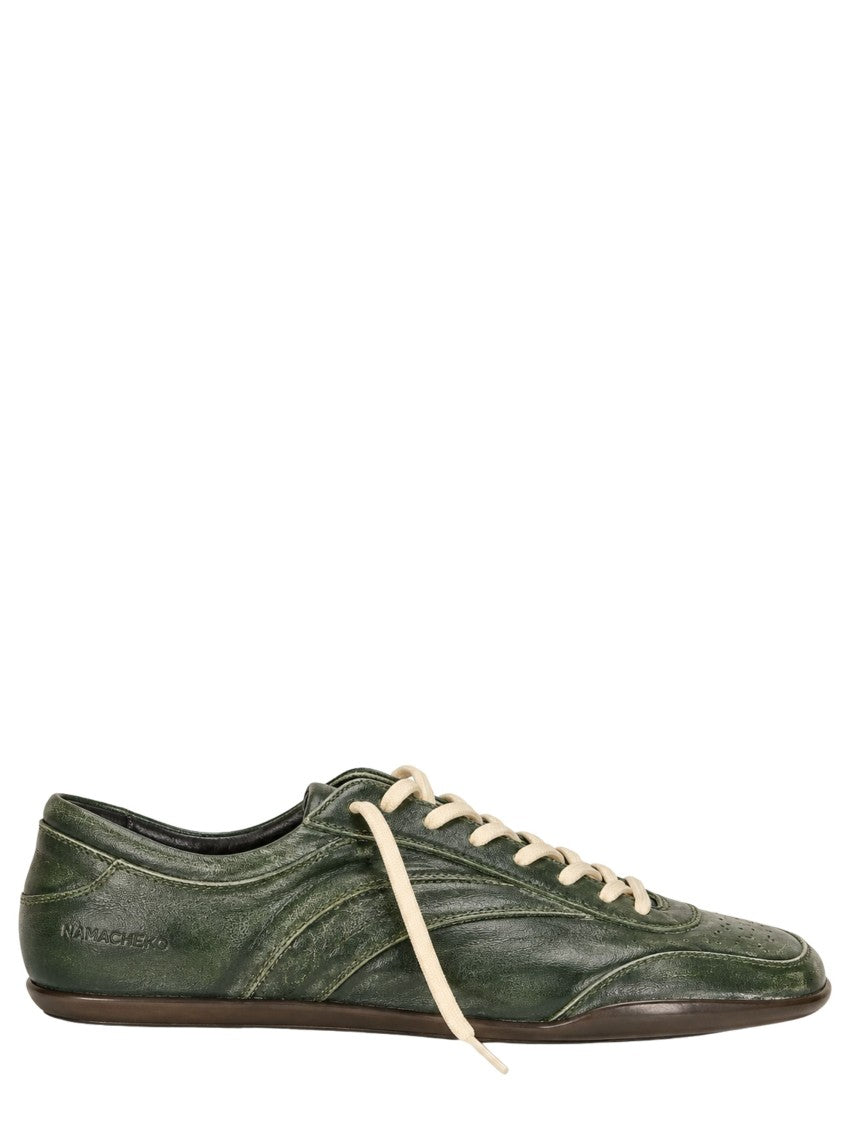Namacheko Osterly Distressed Green Leather Sneakers