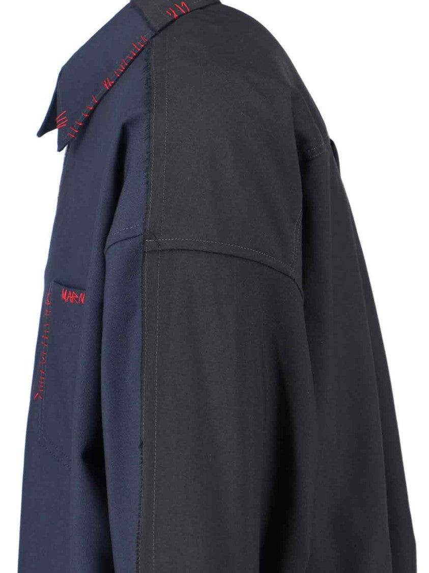 Marni Two-Tone Shirt – Navy/Red/Black