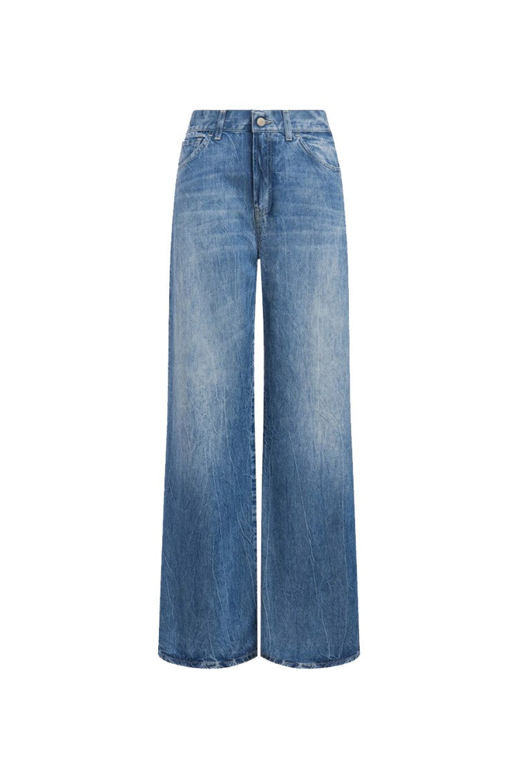 Dondup Blue Wide-Leg Denim Jeans