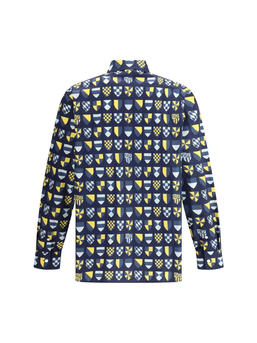 Fendi Crisp Blue Button-Down Shirt With Structured Collar