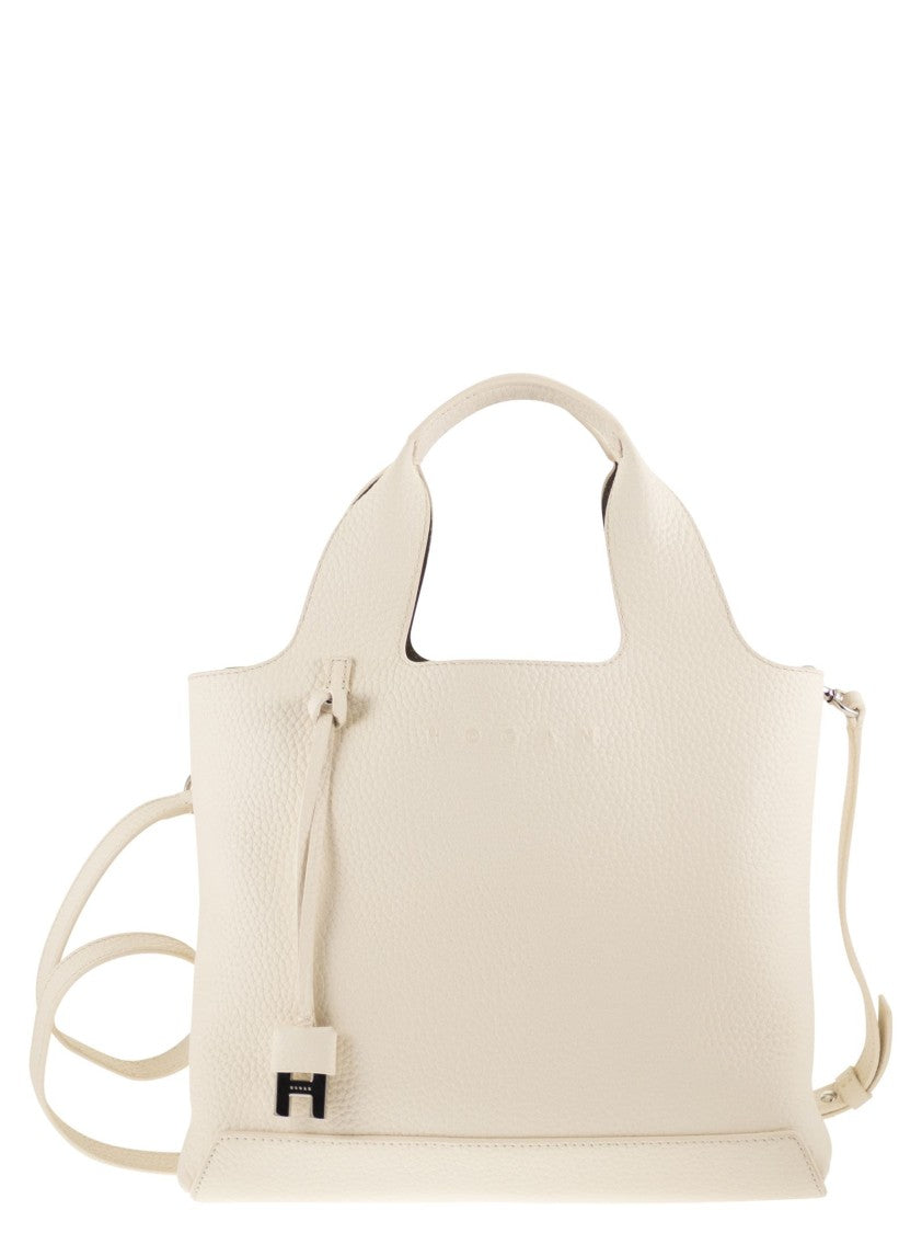 Hogan Textured Grained Leather Shopping Bag