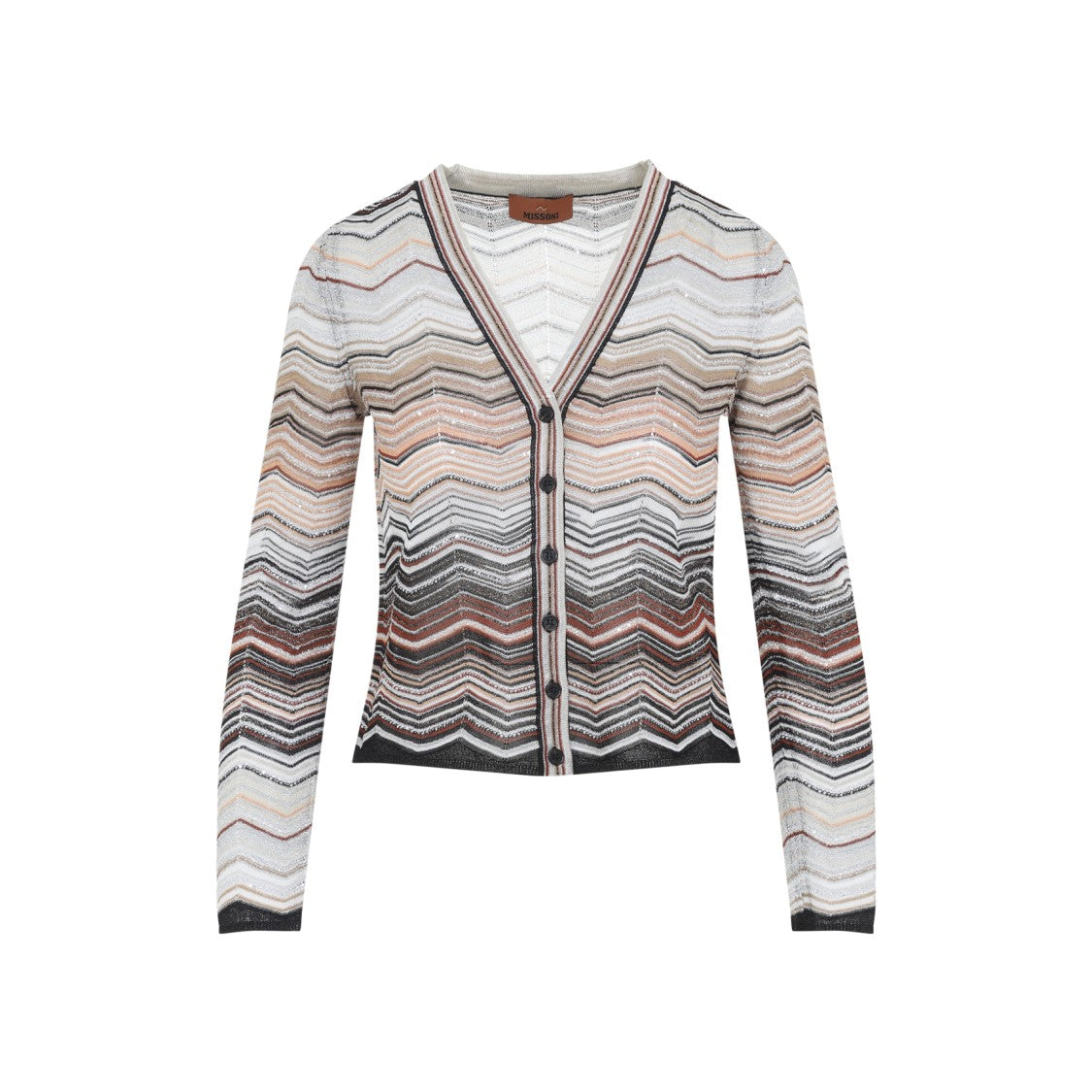 Missoni Multicolor Zigzag Pattern V-Neck Sweater
