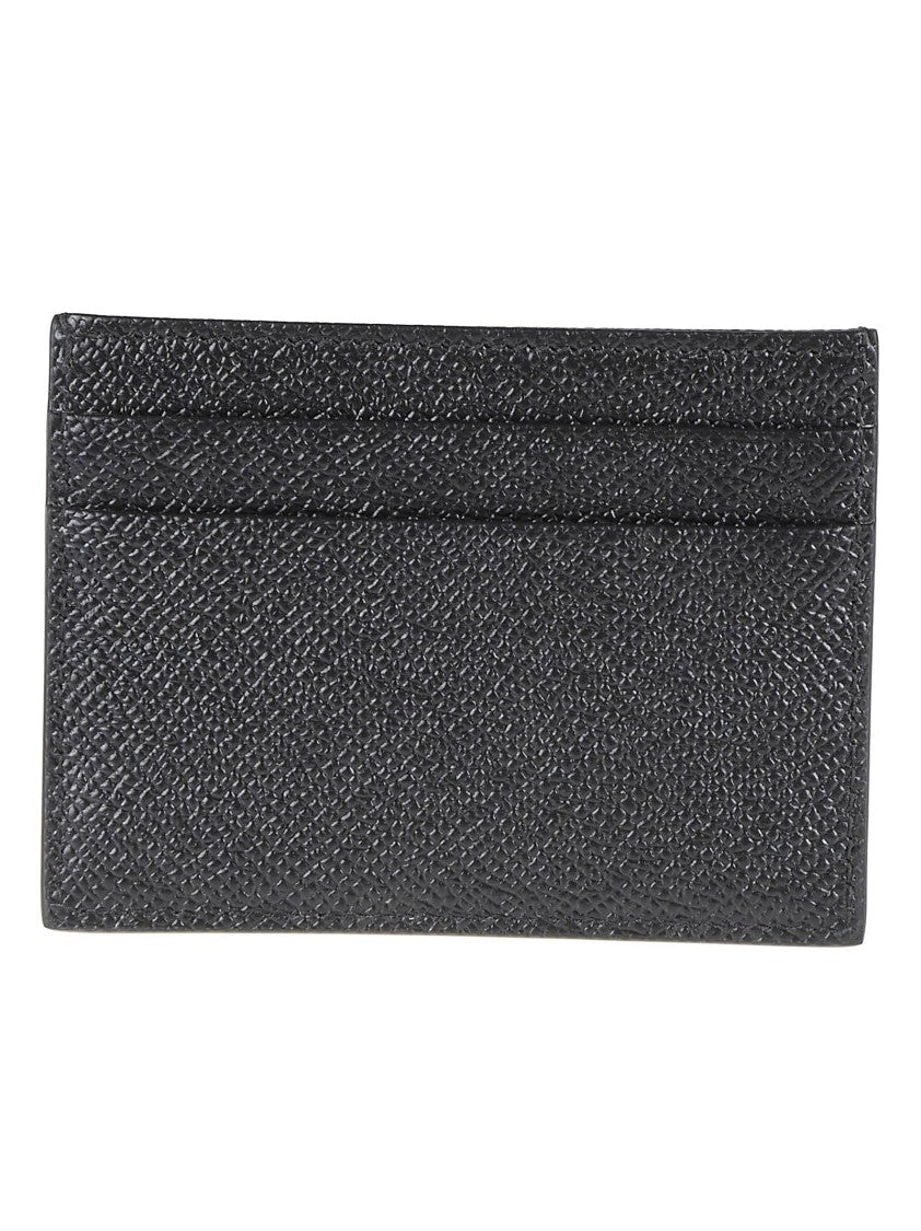 Dolce & Gabbana Textured Calf Leather Wallet With Metal Plate Detail