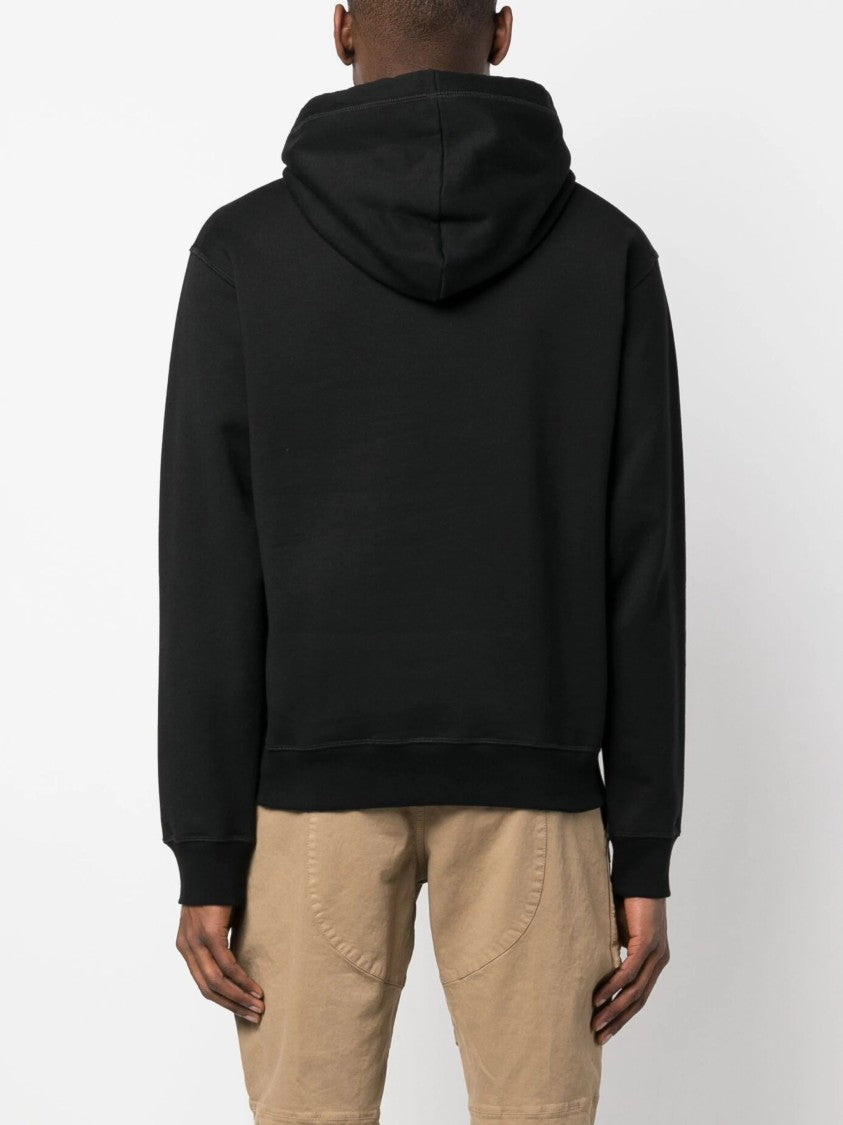 Dsquared2 Logo-Print Black Cotton Hoodie