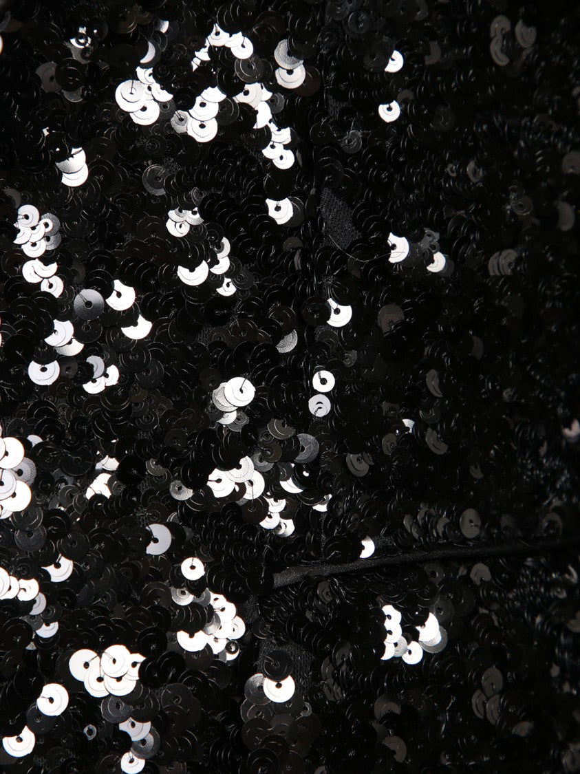 Dolce & Gabbana Black Blazer With Sequins And Satin Lapels