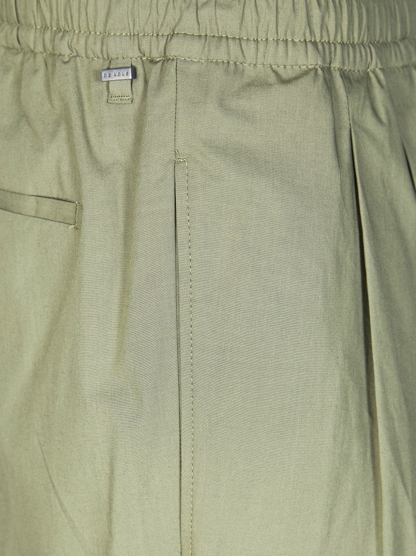 Be Able Elegant Green Poplin Elastic Pants