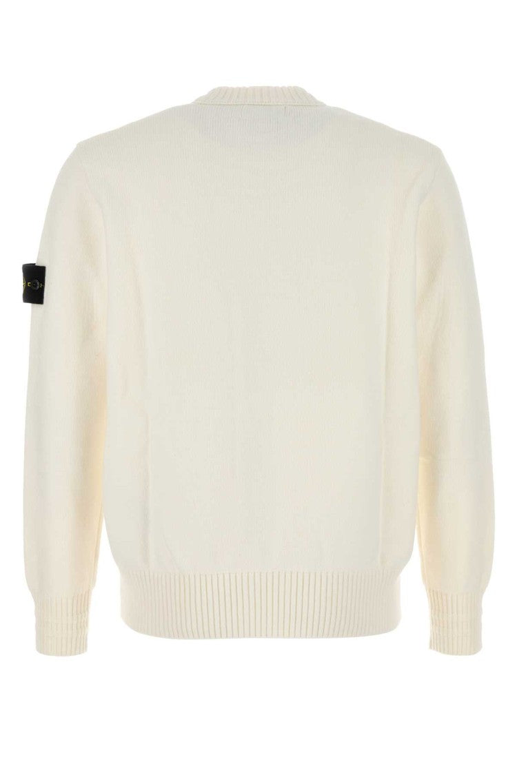 Stone Island Ivory Cotton Blend Sweater