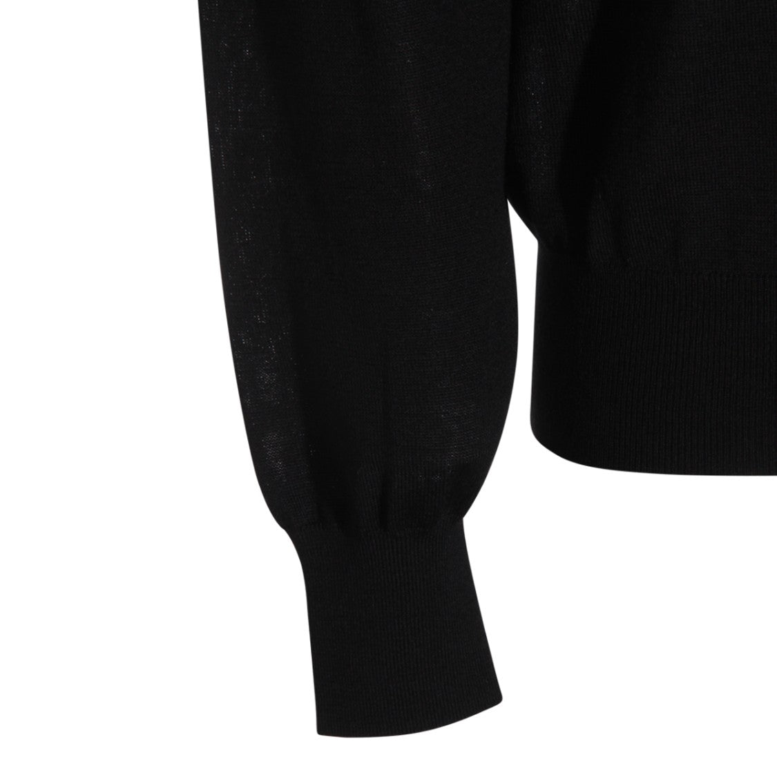 Saint Laurent Black Wool Knit Sweater With High Ribbed Collar And Ribbed Cuffs