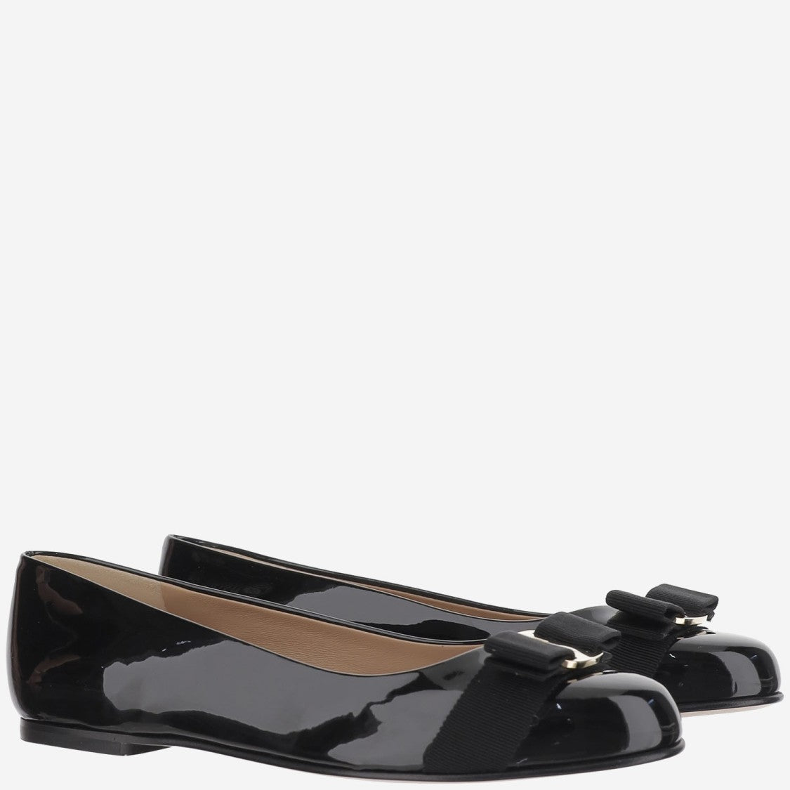 Salvatore Ferragamo Grosgrain Bow Leather Varina Ballerinas