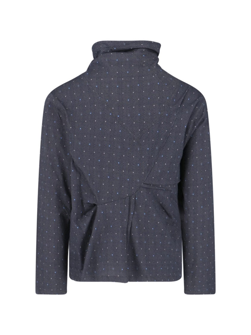 Kiko Kostadinov Black Ohne High Turtleneck Geometric Sweater