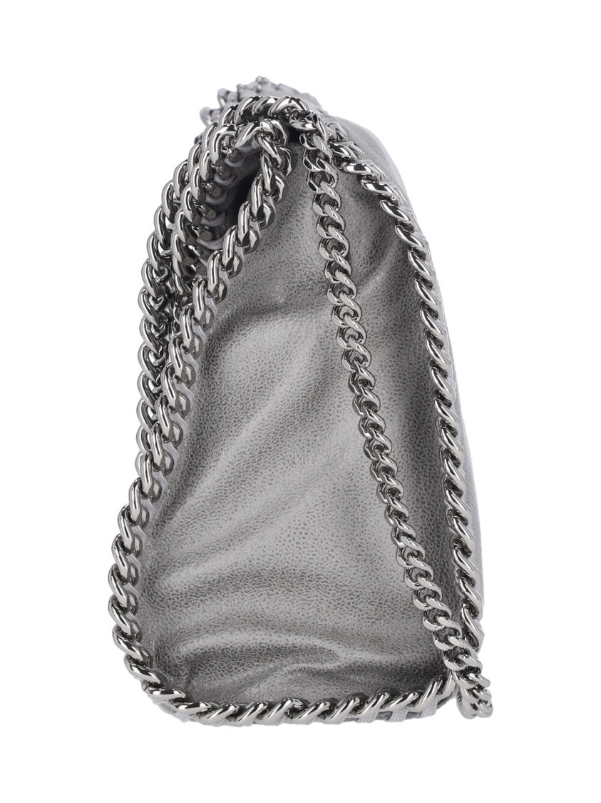 Stella Mccartney Rectangular Soft-Textured Silver Chain Fabric Tote Bag