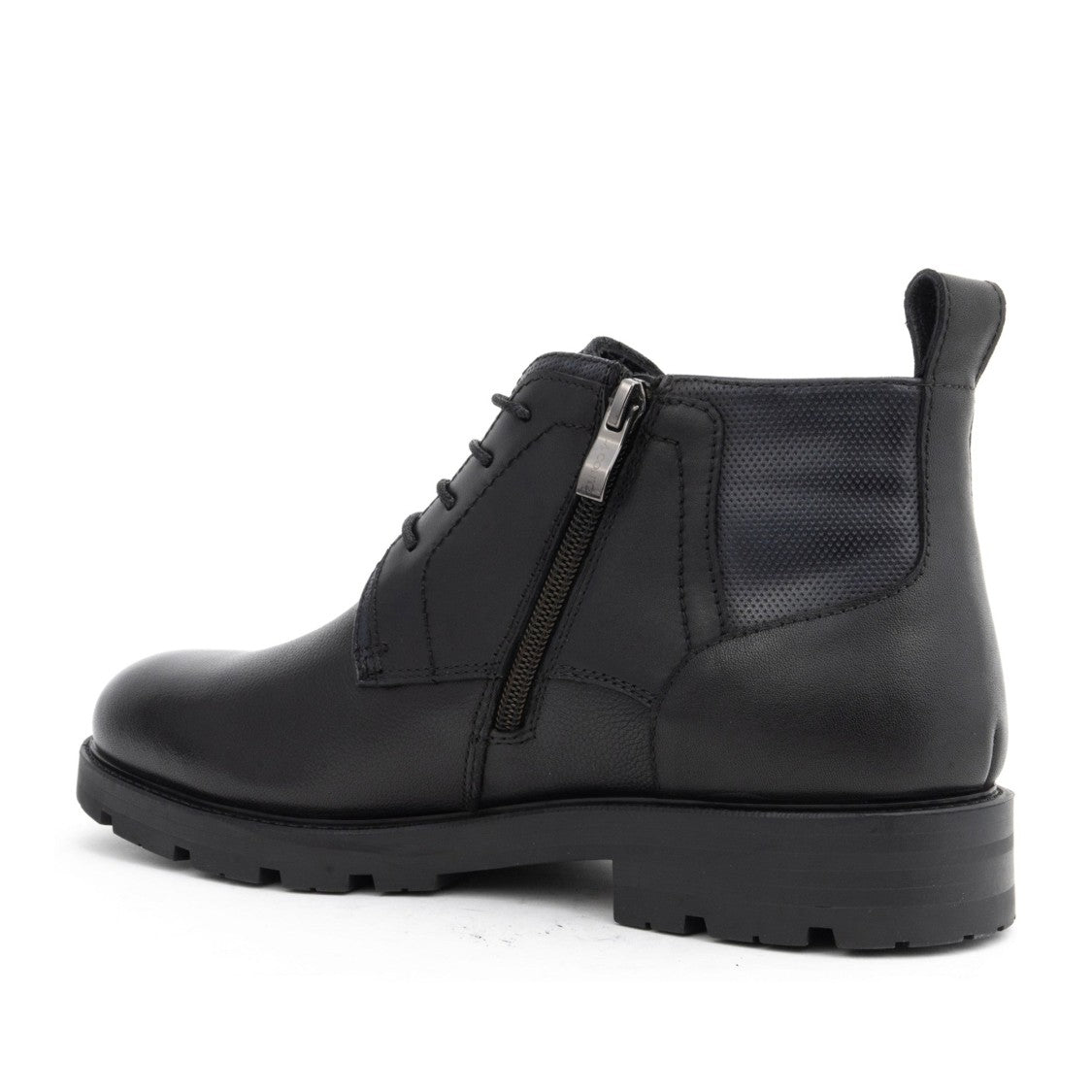 La Conte Paris Black Lace-Up Fur-Lined Leather Boots