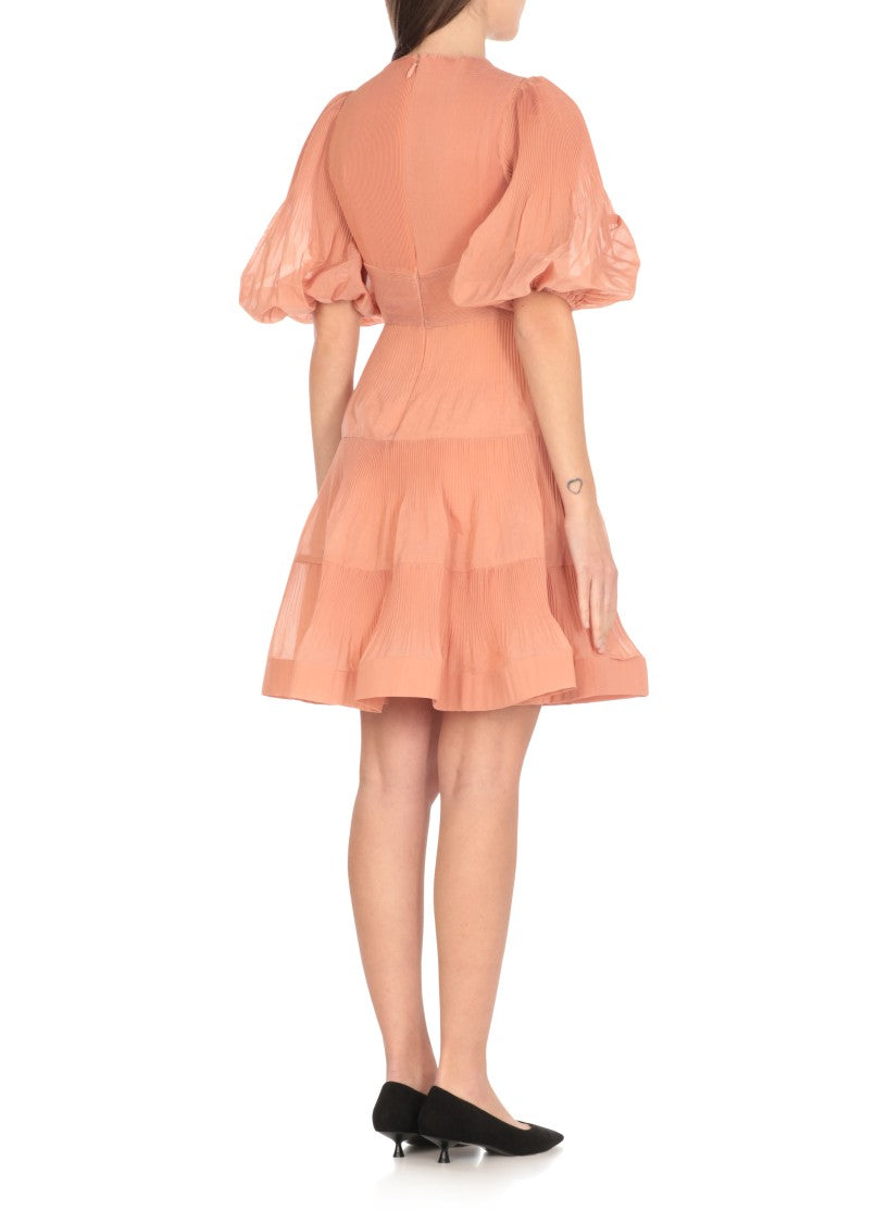 Zimmermann Pink Pleated Mini Dress