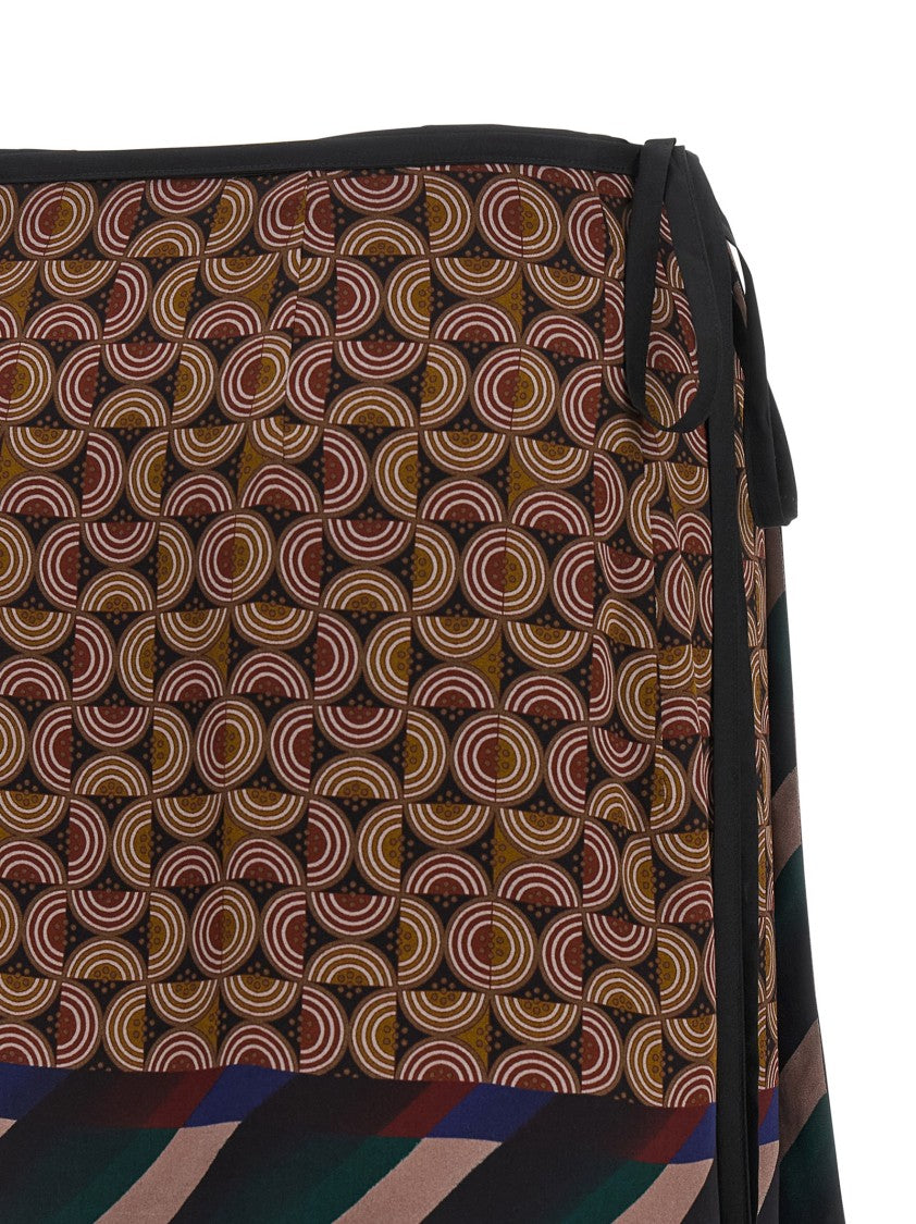 Dries Van Noten Mini Skirt In Patterned Viscose And Silk Blend