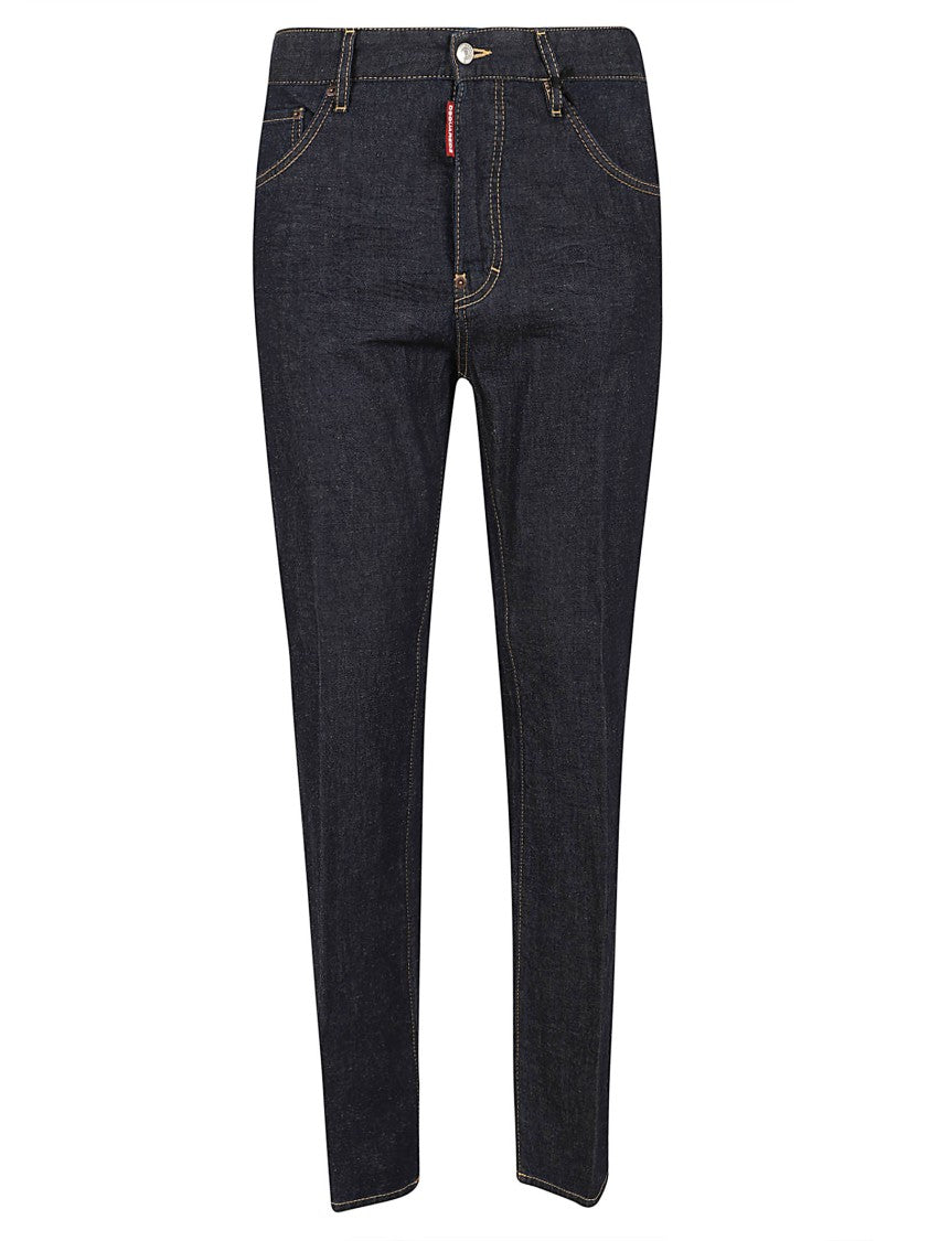 Dsquared2 Slim Fit Dark Denim Jeans With Five-Pocket Design